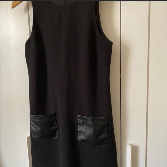 Incity Black Dress with Faux Leather Pockets Size Small/44 - Picture 5 of 9